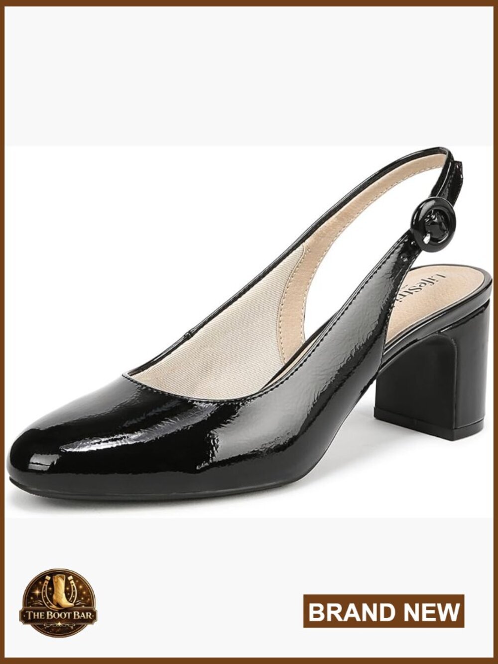 Slingback Block Heel Pumps with Soft Cushioning and Adjustable Strap